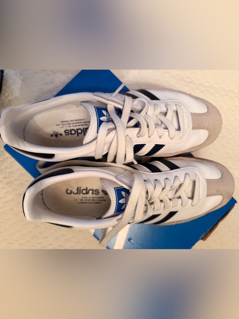 Adidas Women’s White & Black Gazelle Sneakers